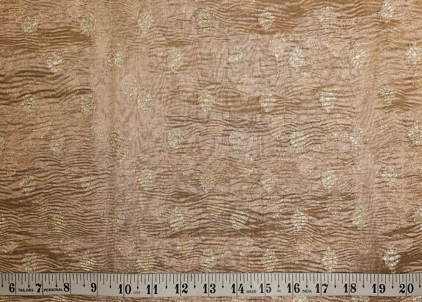 Gold Tissue Fabric With All Over Golden Zari Handloom 19150