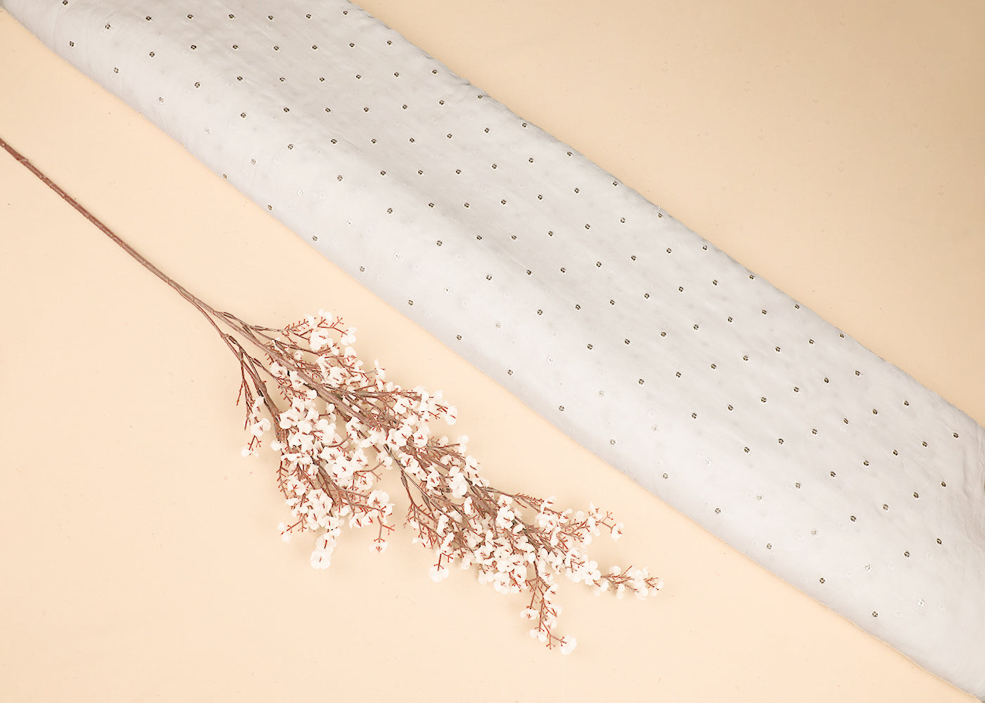 The Noor - White Georgette Fabric With Timeless Thread And Sequins Work | 19221