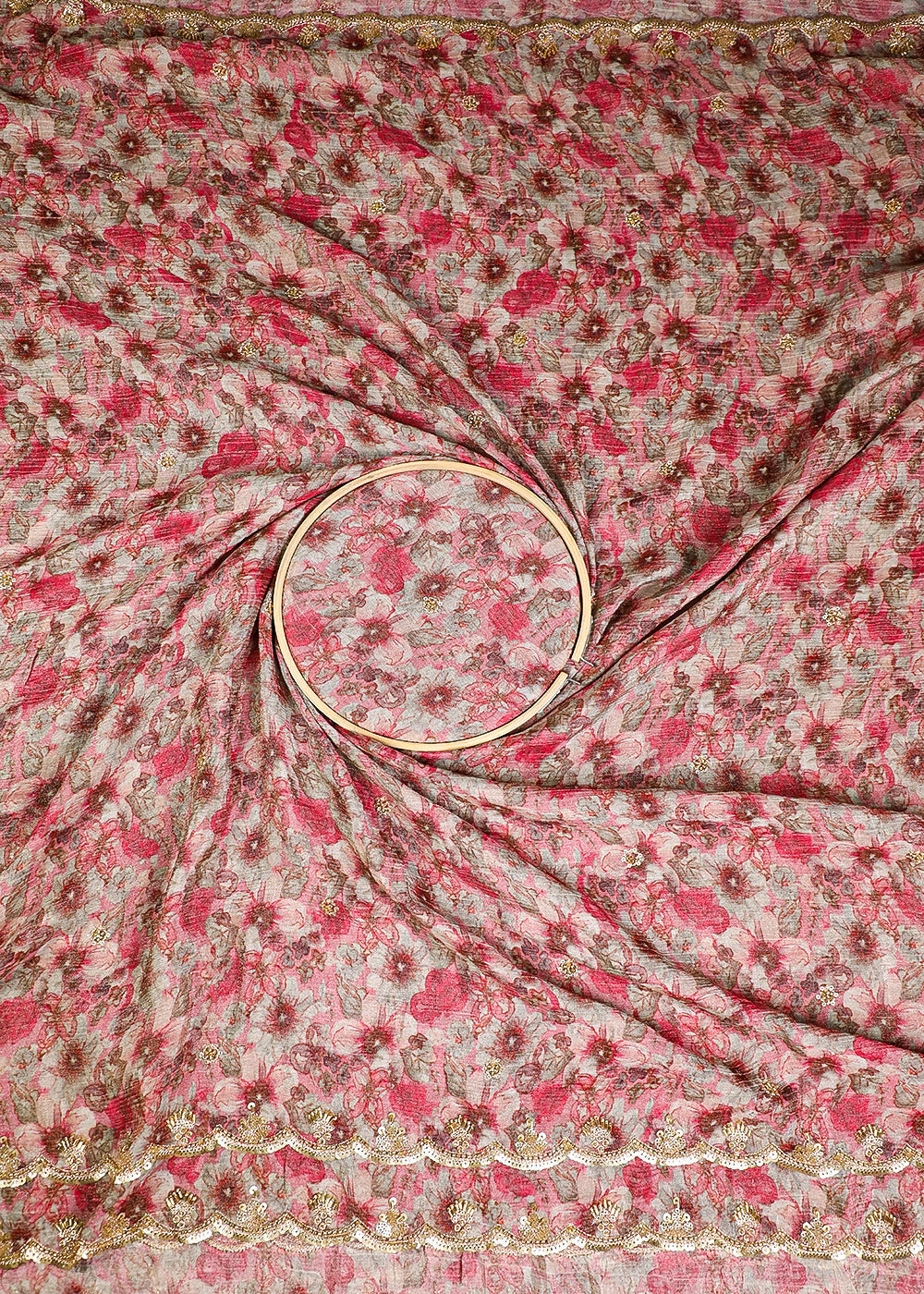 Pink-Tissue-Fabric-With-All-Over-Sequins,-Zari,-Bead-And-Katdana-Work-19302-close-view