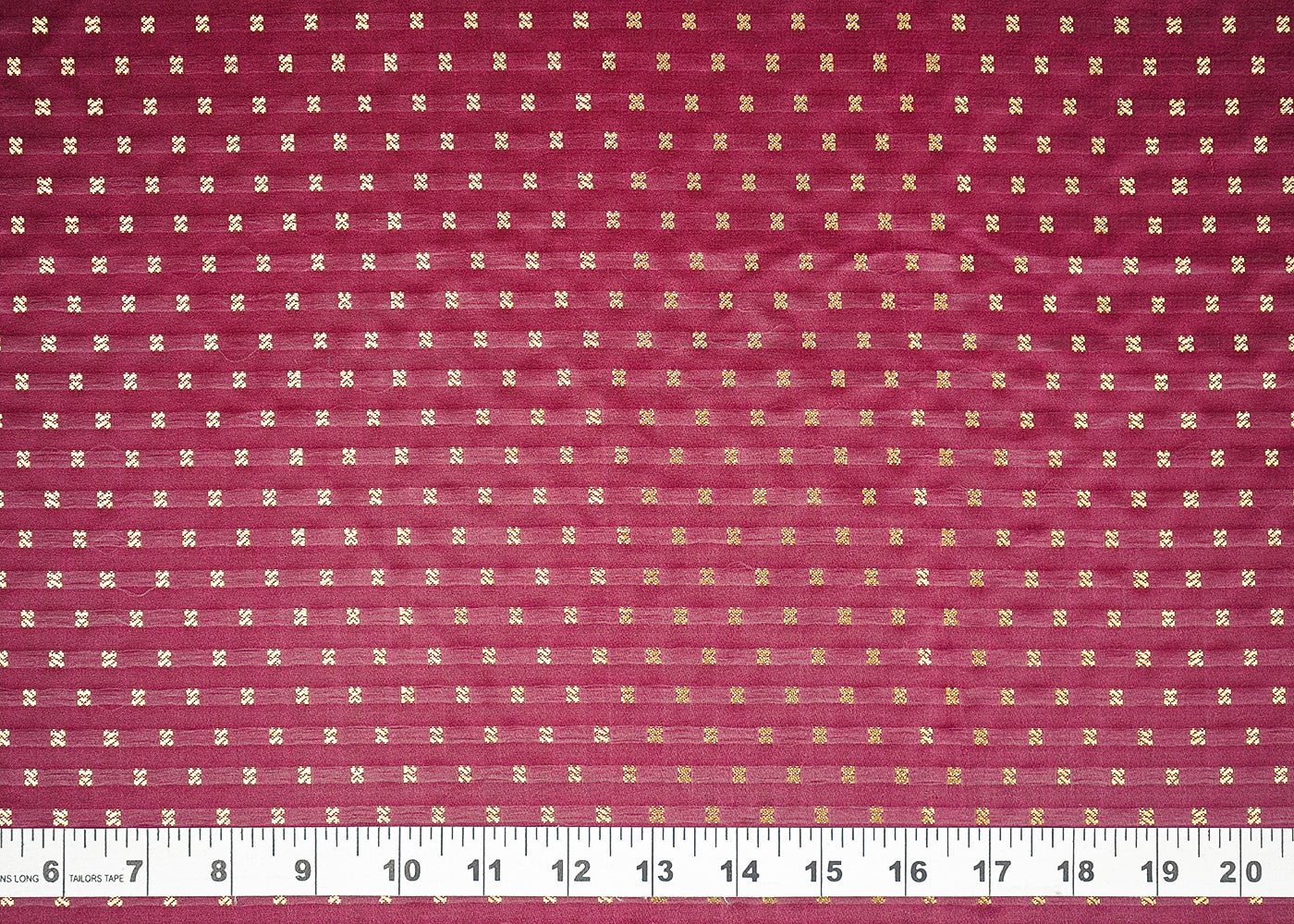 Wine Banarasi Brocade Fabric With All Over Golden Zari Handloom 19500