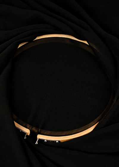 Black Coloured Georgette Fabric 19646(101)