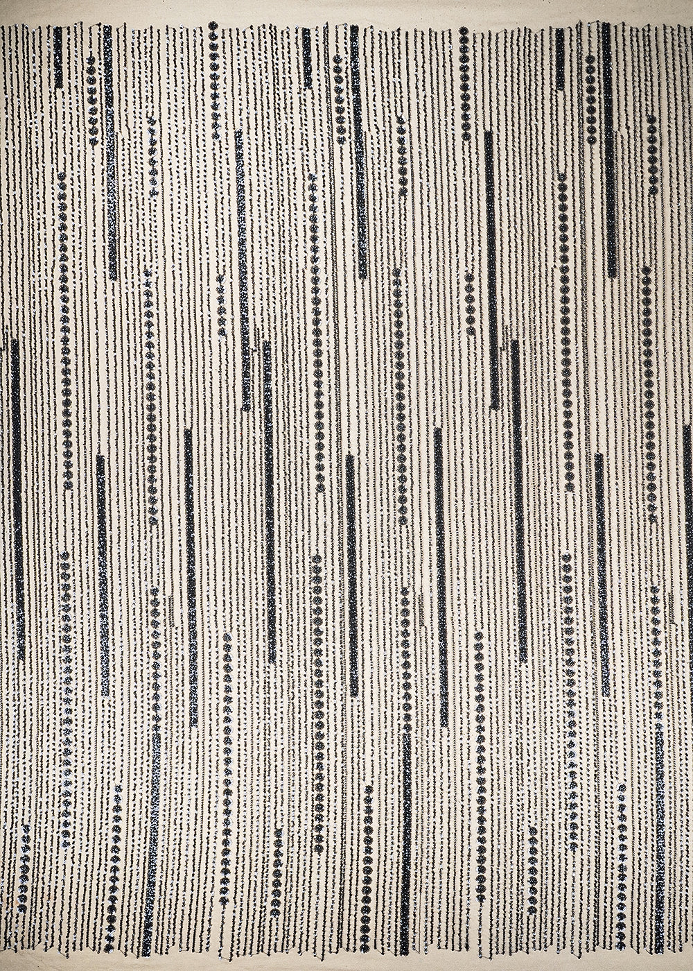 Black Imported Net Fabric with Allover Bead & Sequins Work 19727