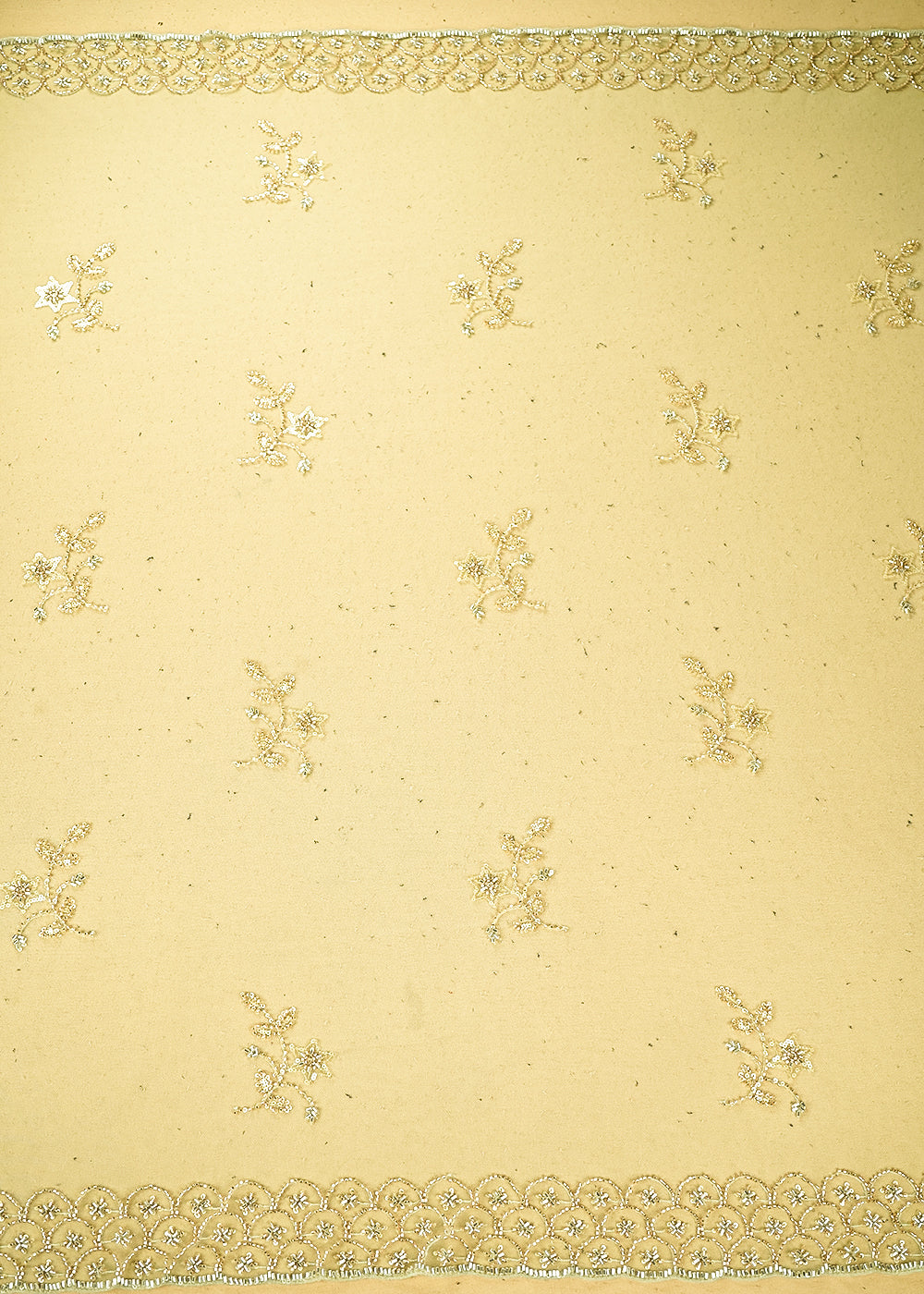 Pista Green Imported Net Fabric with Allover Sequins, Katdana, Bead Work and Two-Side Border 19747