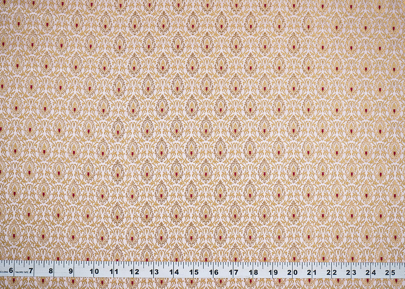 Blush Pink Banarasi Brocade Fabric with Allover Golden Zari Handloom 19860