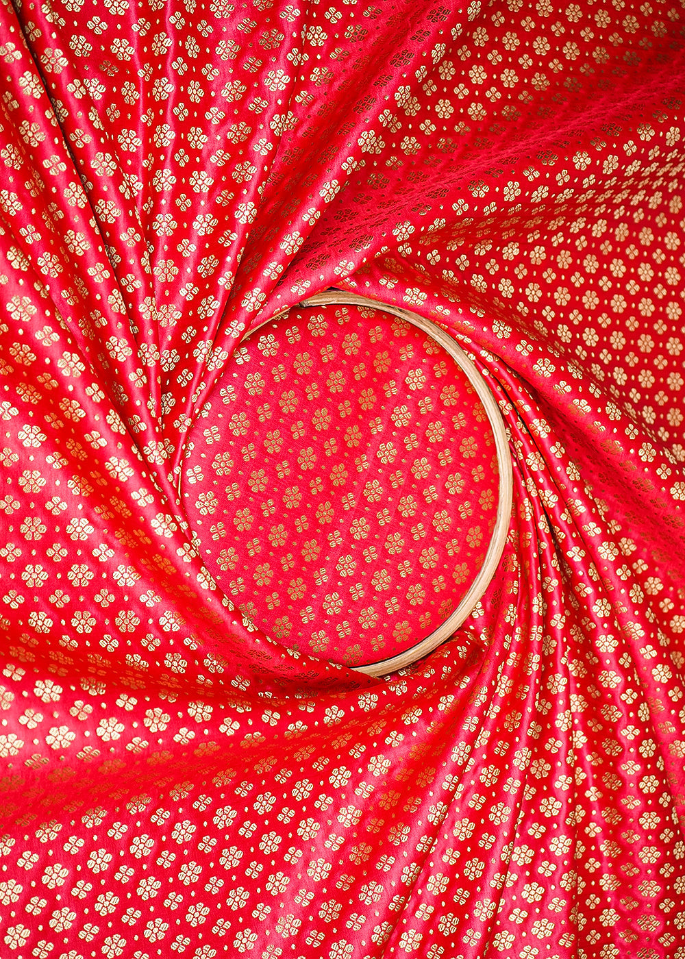 red-banarasi-brocade-fabric-with-allover-golden-zari-handloom-19889-close-view