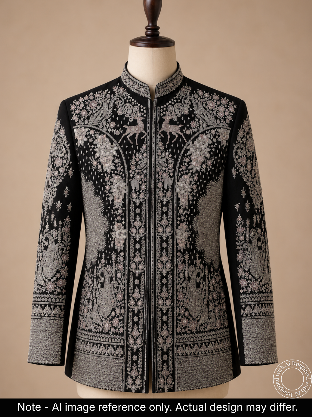 the-riwaayat-a-unstitched-black-jodhpuri-jacket-fabric-for-men-20128-front-view
