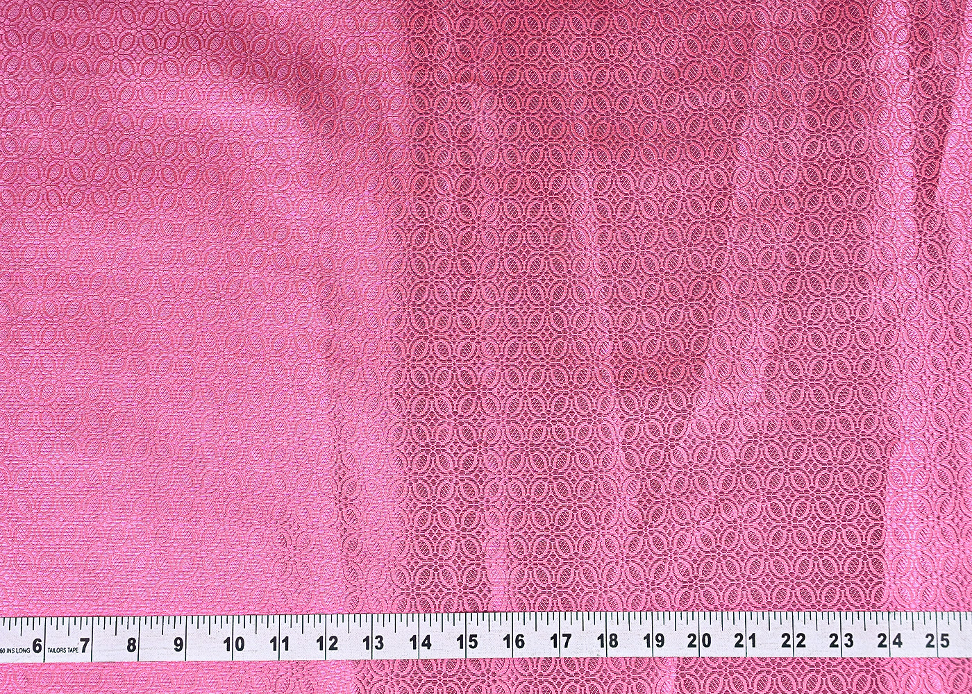 Pink Banarasi Brocade Fabric With All Over Pink Zari Handloom 20134