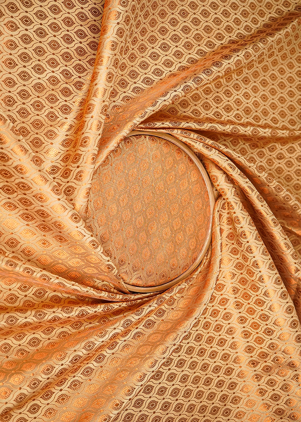Cream-Banarasi-Brocade-Fabric-With-All-Over-Coper-Zari-Handloom-20135-close-view