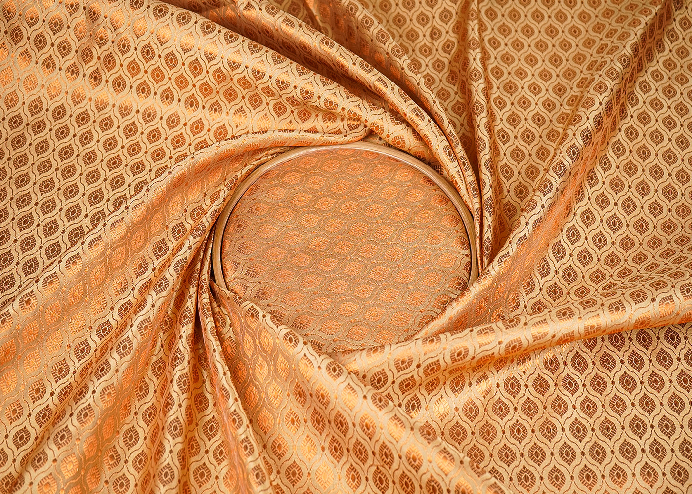 Cream-Banarasi-Brocade-Fabric-With-All-Over-Coper-Zari-Handloom-20135-close-view