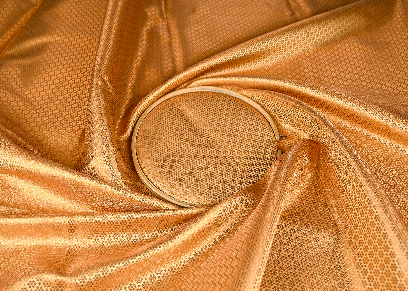Cream-Banarasi-Brocade-Fabric-With-All-Over-Coper-Zari-Handloom-20141-close-view