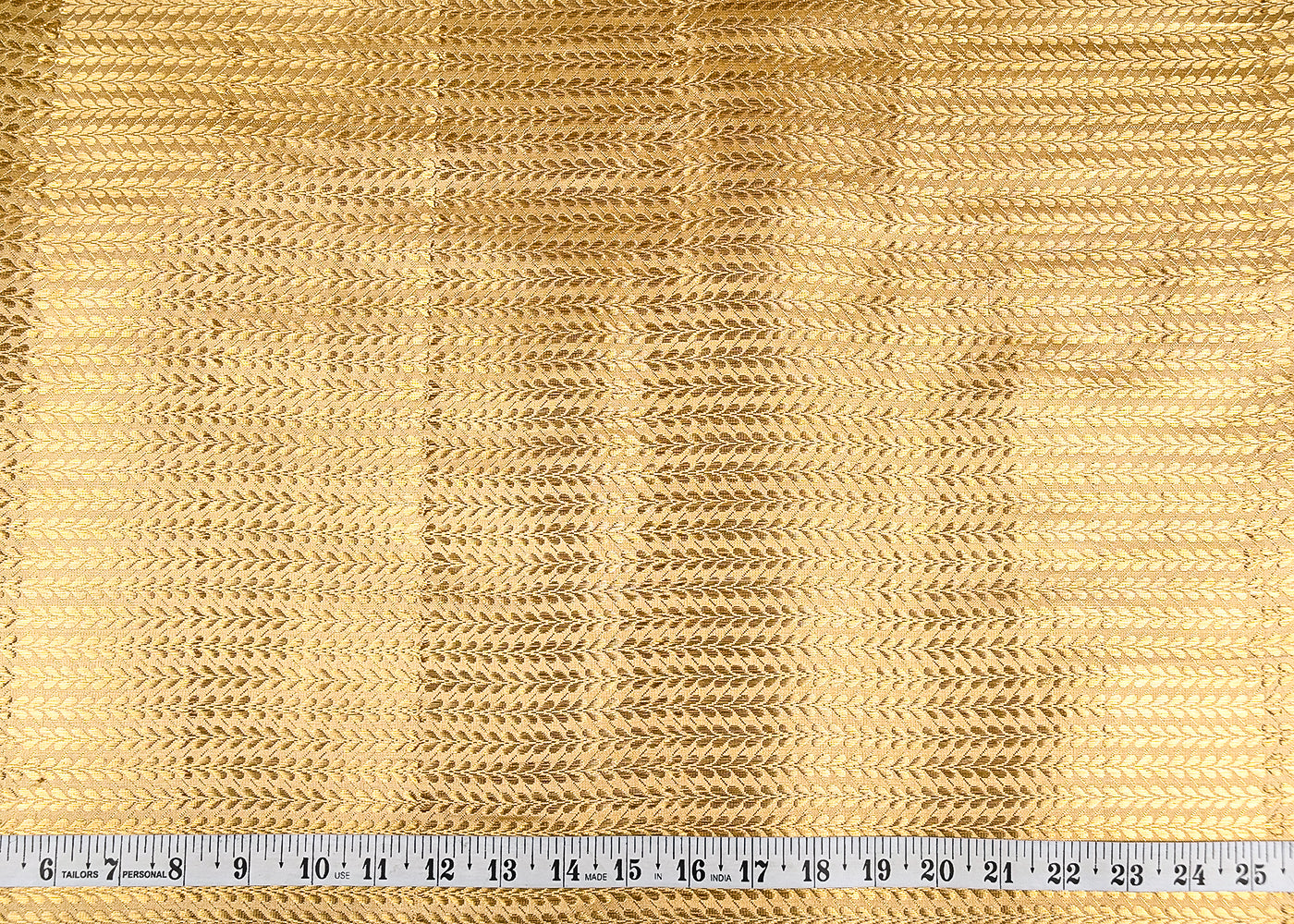 Golden Banarasi Brocade Fabric With All Over Golden Zari Handloom 20148