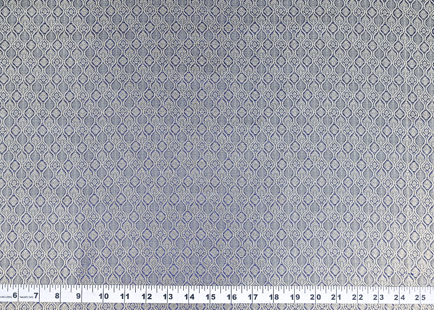 Navy Blue Banarasi Brocade Fabric With Zari Handloom 20193