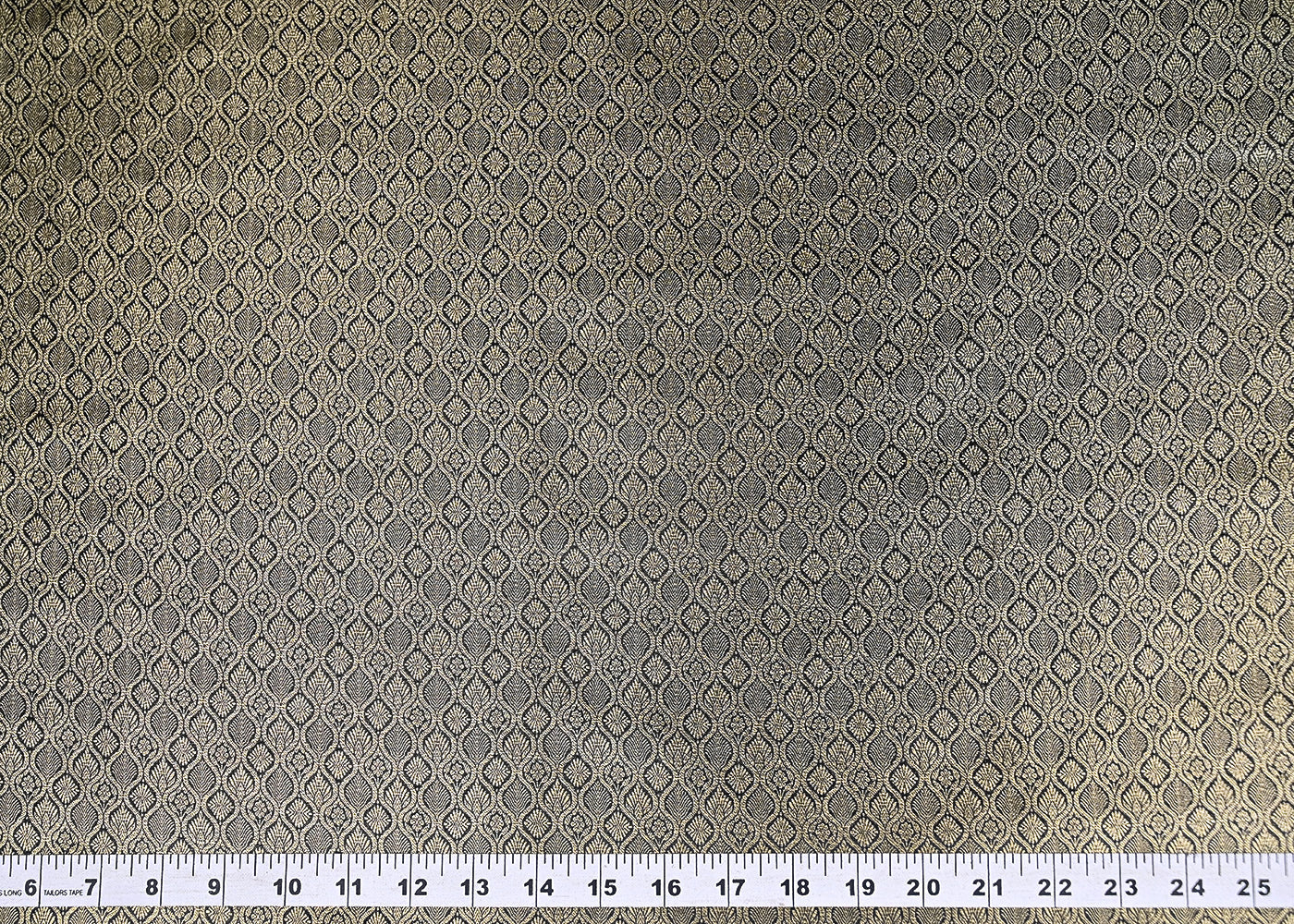 Black Banarasi Brocade Fabric With Zari Handloom 20196