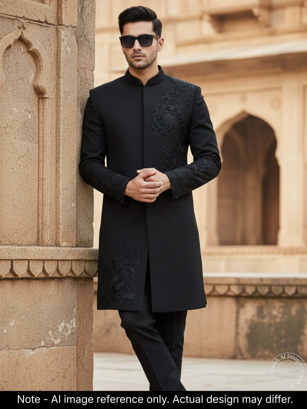 The Virasat – Unstitched Black Regal Menswear Fabric 20211