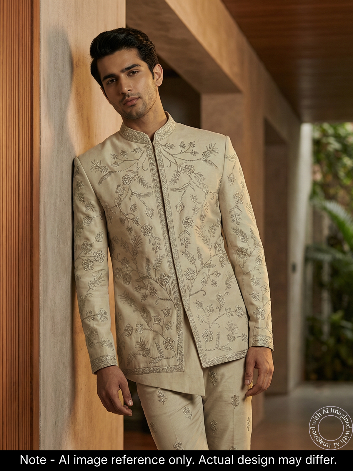 The Riwaayat - Unstitched Cream Jodhpuri Jacket Fabric for Men 20215