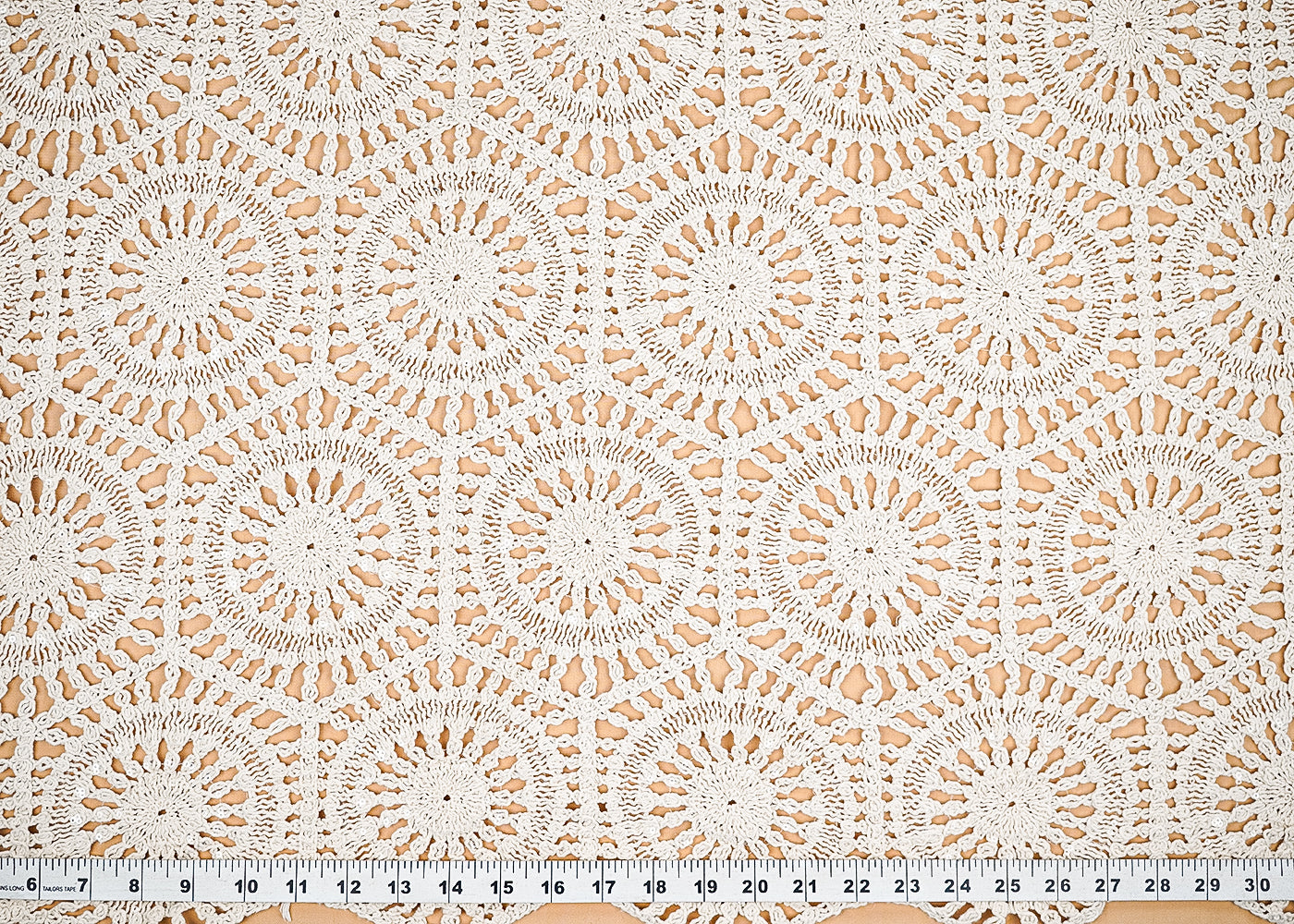 Off White Crochet Fabric With Abstract Pattern Of Thread 20219