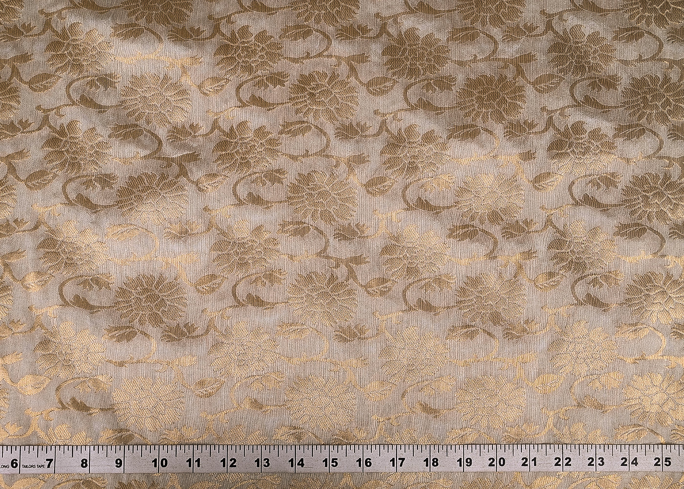 White Dyeable Silk Fabric With All Over Zari Handloom 20240