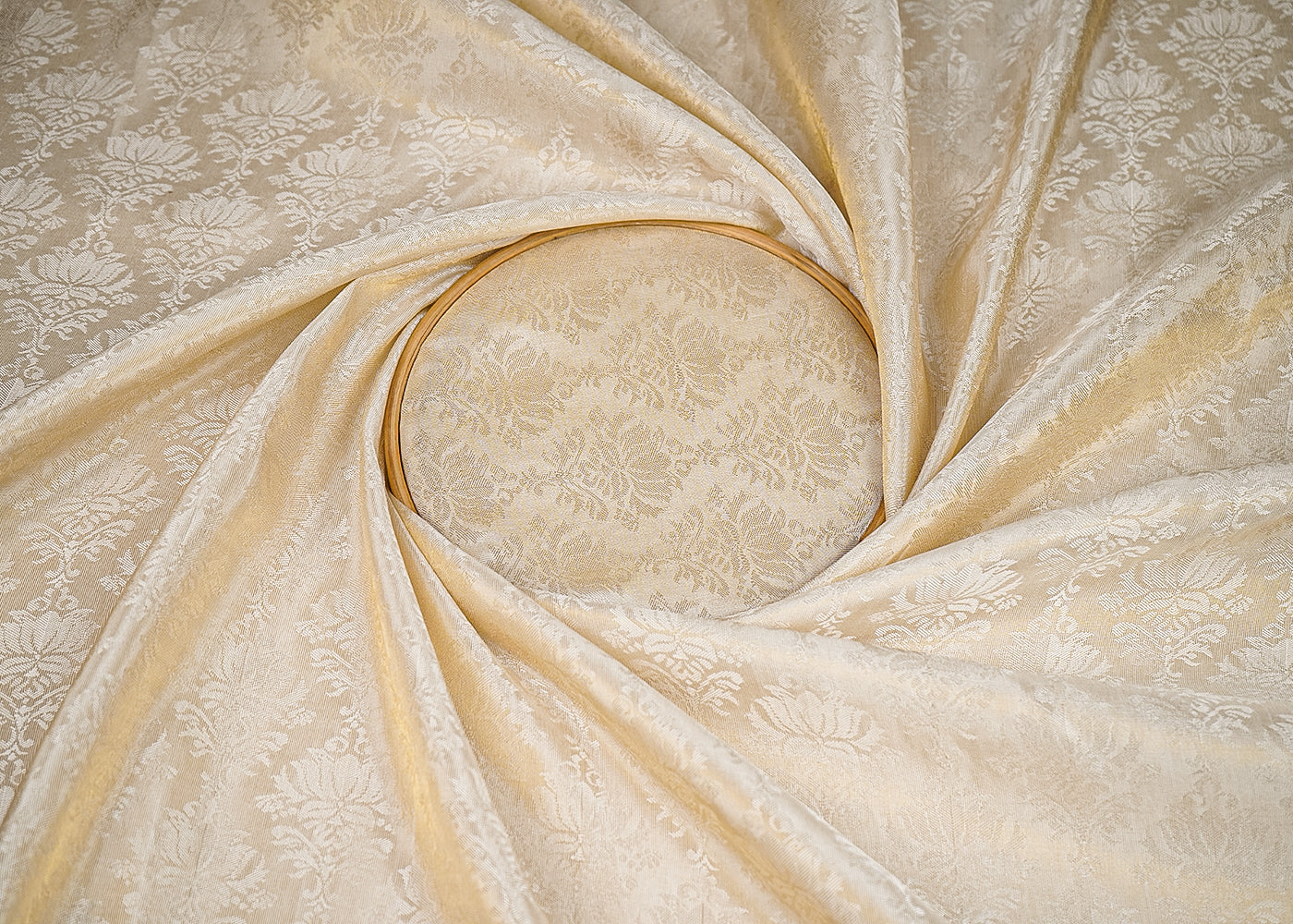 White Tissue Fabric With All Over Thread Handloom 20348