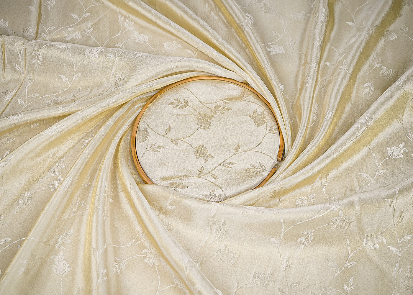 White Tissue Fabric With All Over Thread Handloom 20349