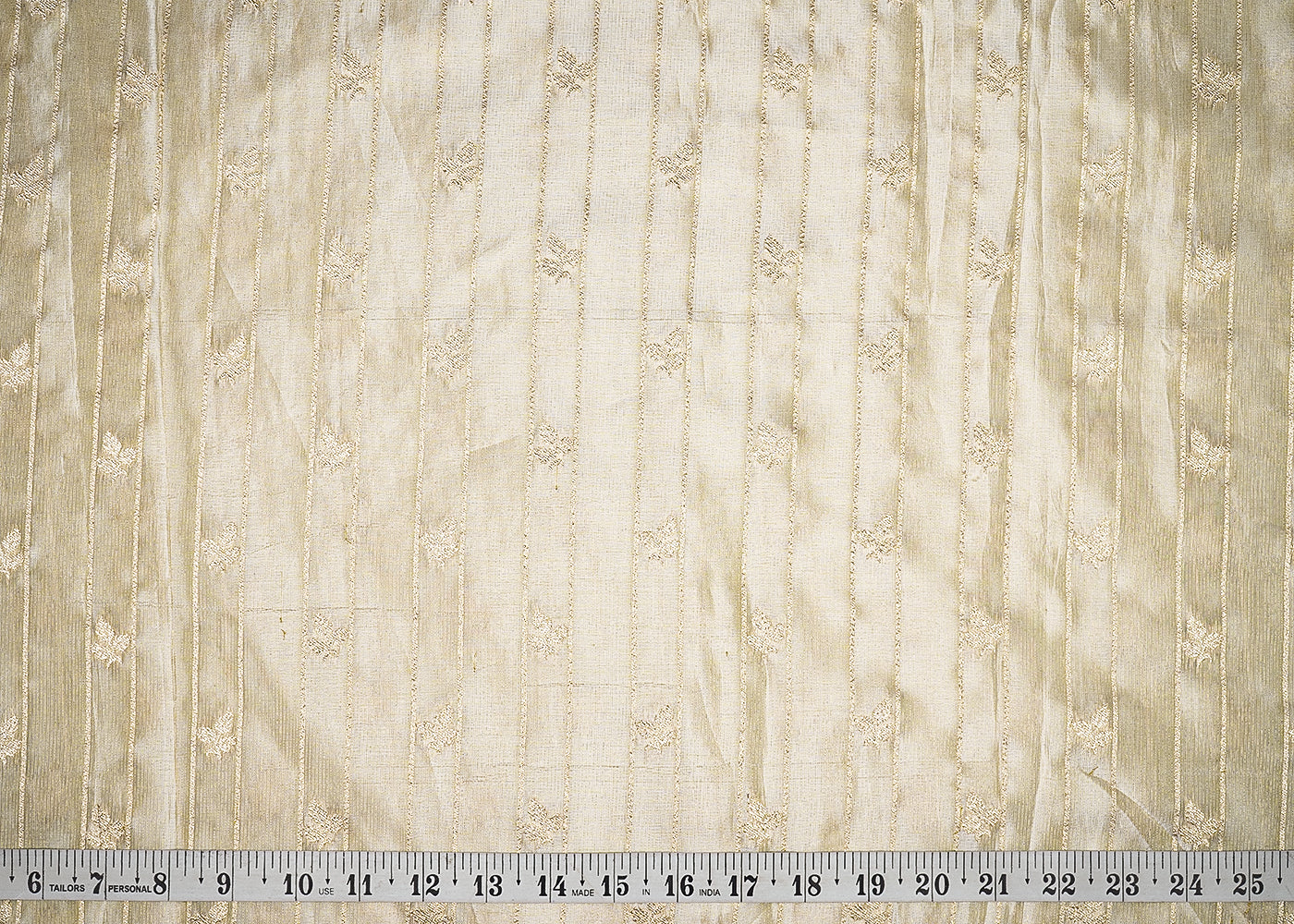 Light Golden Tissue Fabric With All Over Golden Zari Handloom 20353