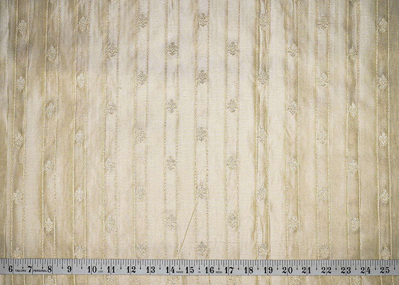 Light Golden Tissue Fabric With All Over Zari Handloom 20354