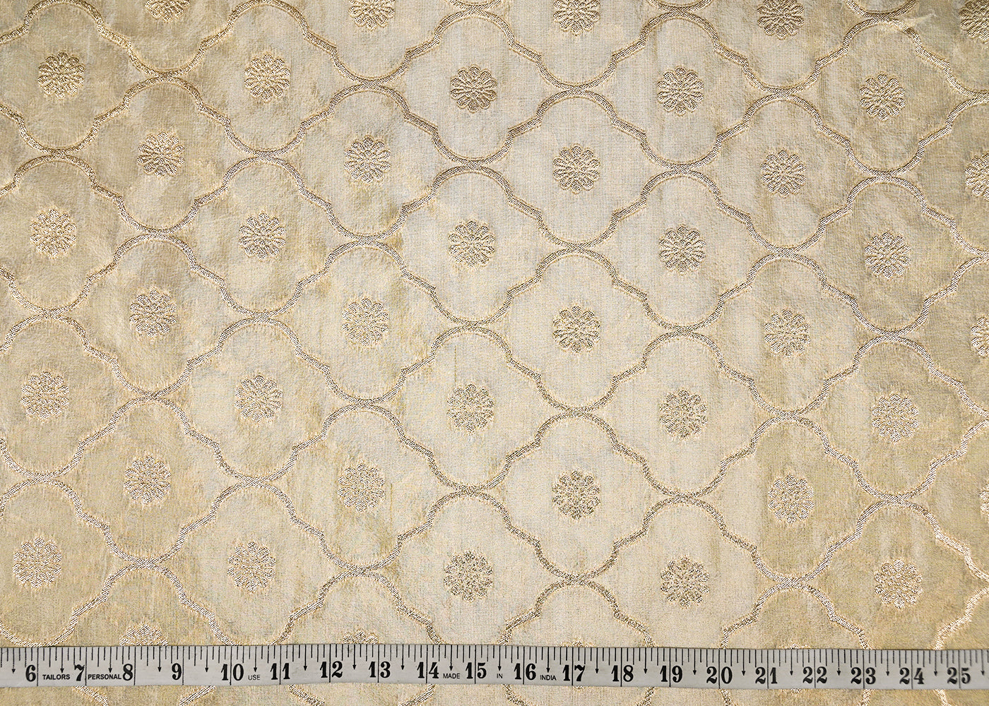 Golden-Tissue-Fabric-With-All-Over-Golden-Zari-Handloom-20359-measurement-view