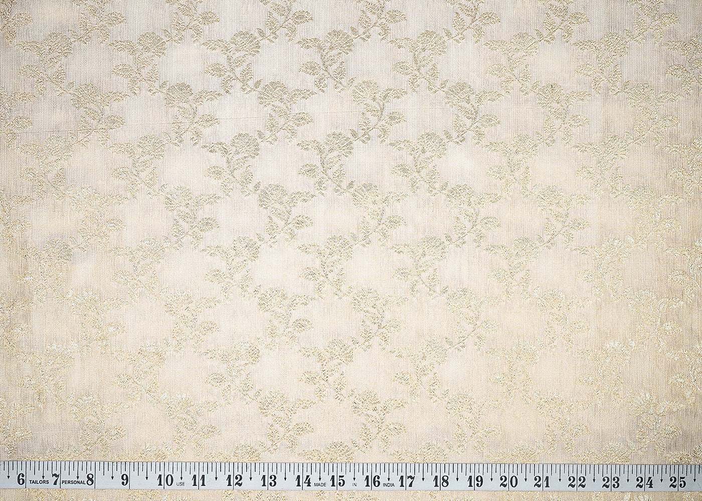 Light Golden Tissue Fabric With All Over Golden Zari Handloom 20362