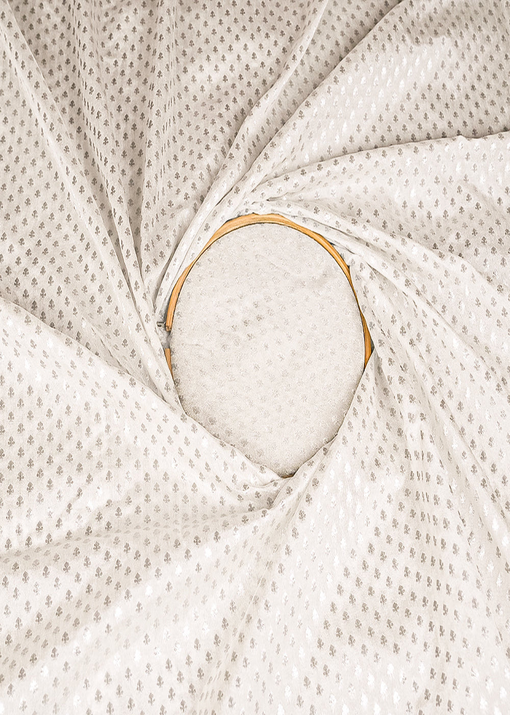 White-Dyeable-Chanderi-Fabric-With-All-Over-Buti-Of-Silver-Zari-Handloom-20403-close-view