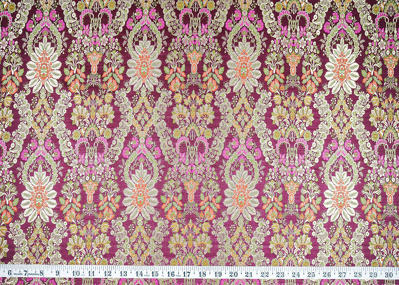 Maroon Pure Banarasi Brocade Fabric with Allover Golden Zari Handloom 20436