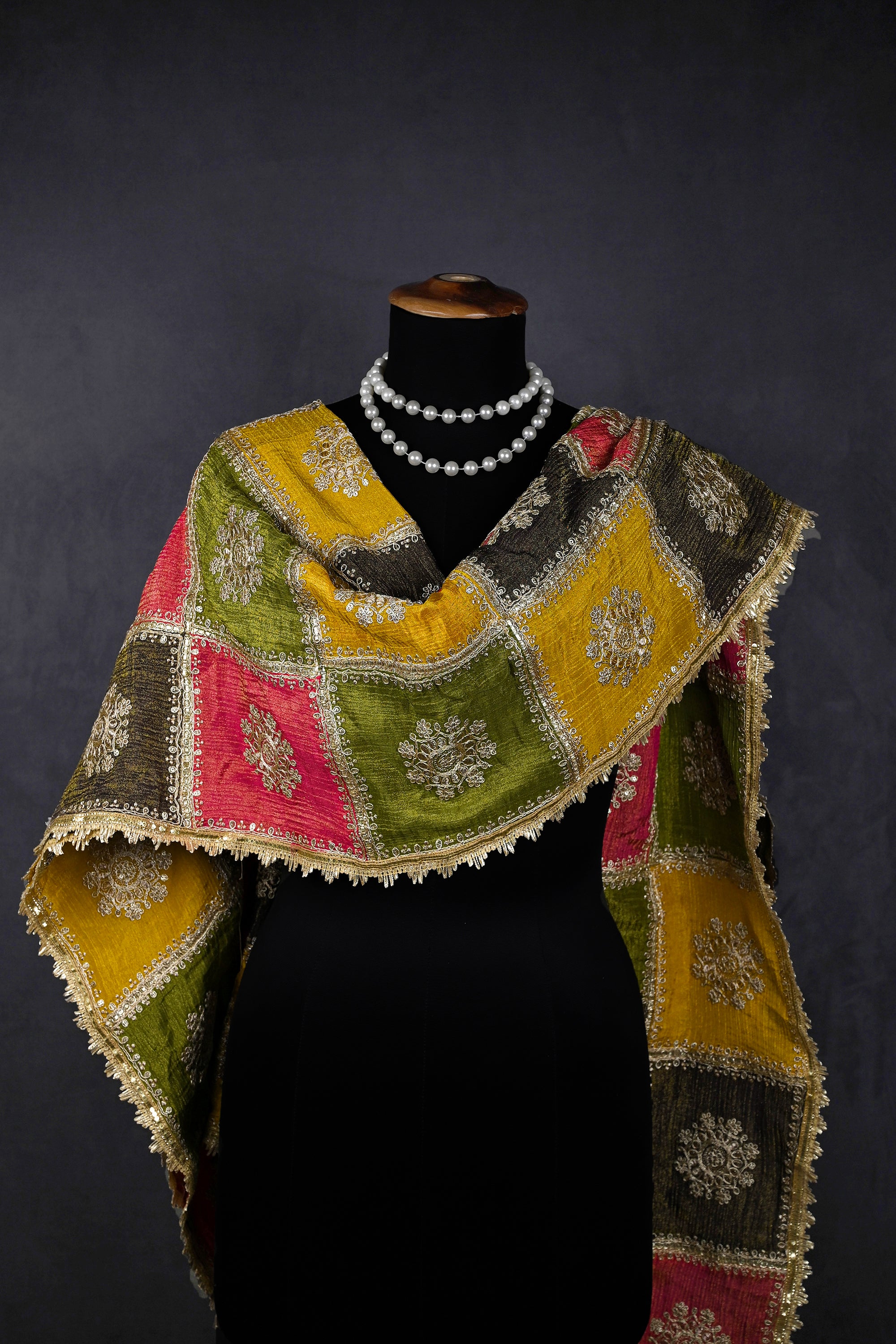 Multi-Color-Crushed-Tissue-Dupatta-With-All-Over-Zari-And-Sequins-Work-20526-wearing-view