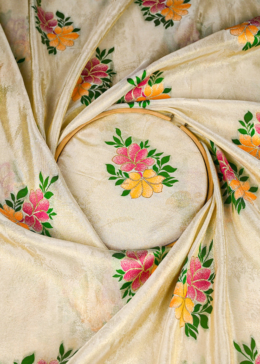 Golden-Tissue-Fabric-With-All-Over-Floral-Thread-And-Golden-Zari-Handloom-20646-close-view