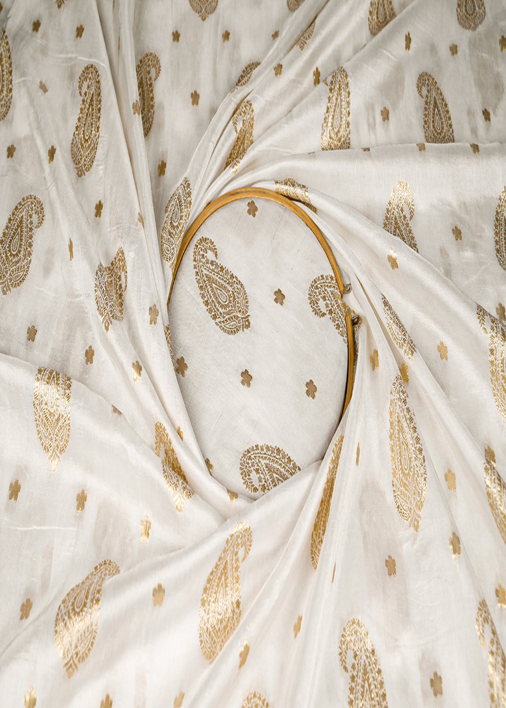 White-Dyeable-Silk-Fabric-With-All-Over-Golden-Zari-Handloom-20649-close-view