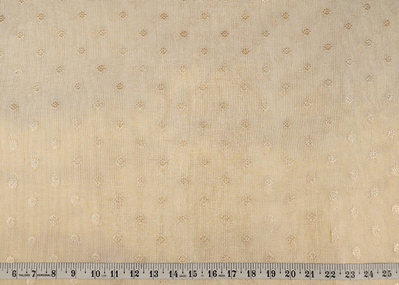 Golden Georgette Fabric With All Over Golden Zari Handloom 20658