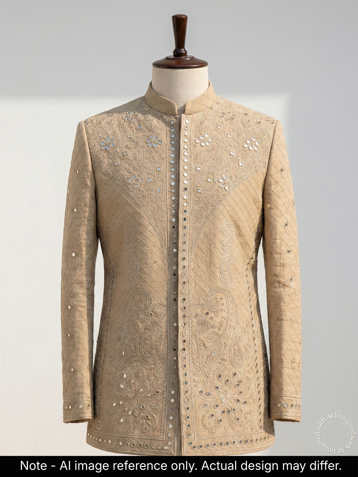 The Riwaayat - Unstitched Chiku Jodhpuri Jacket Fabric for Men 20716