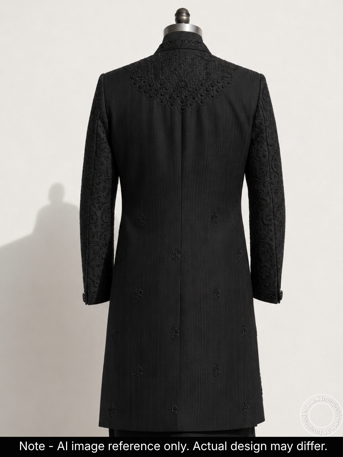 the-virasat-a-unstitched-black-indowestern-fabric-for-men-20724-back-view