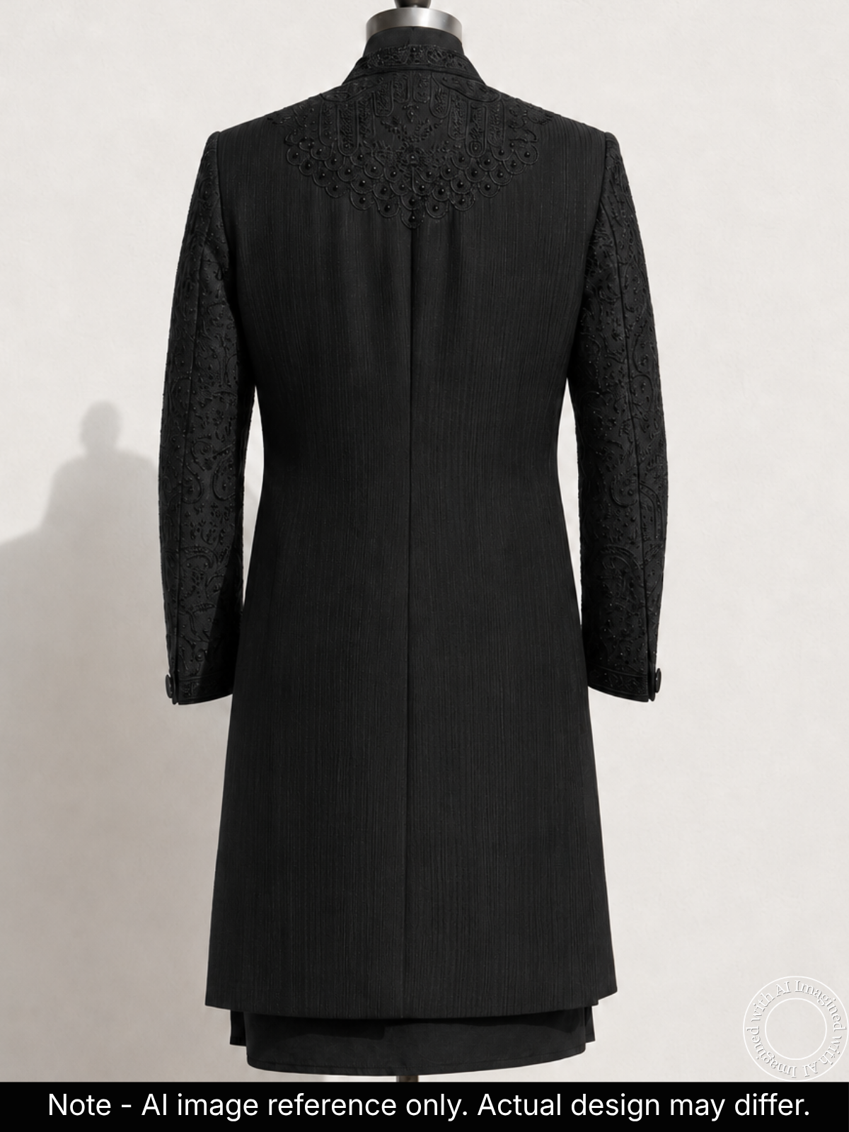 The Virasat - A Unstitched  Black Indowestern Fabric For Men 20724