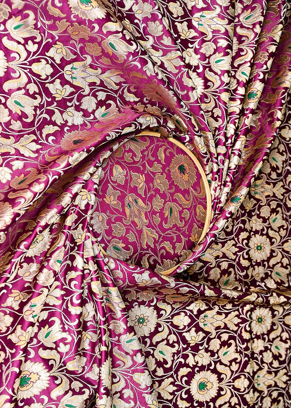Purple-Banarasi-Brocade-Fabric-With-All-Over-Thread-And-Golden-Zari-Handloom-20763-close-view