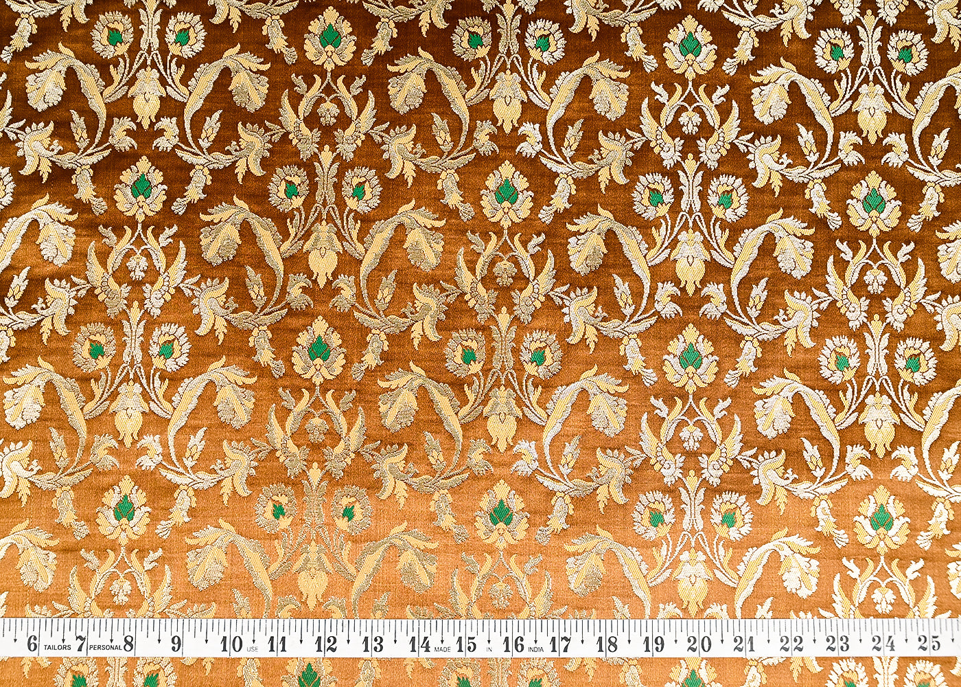 Brown-Banarasi-Brocade-Fabric-With-All-Over-Thread-And-Zari-Handloom-20768-measurement-view