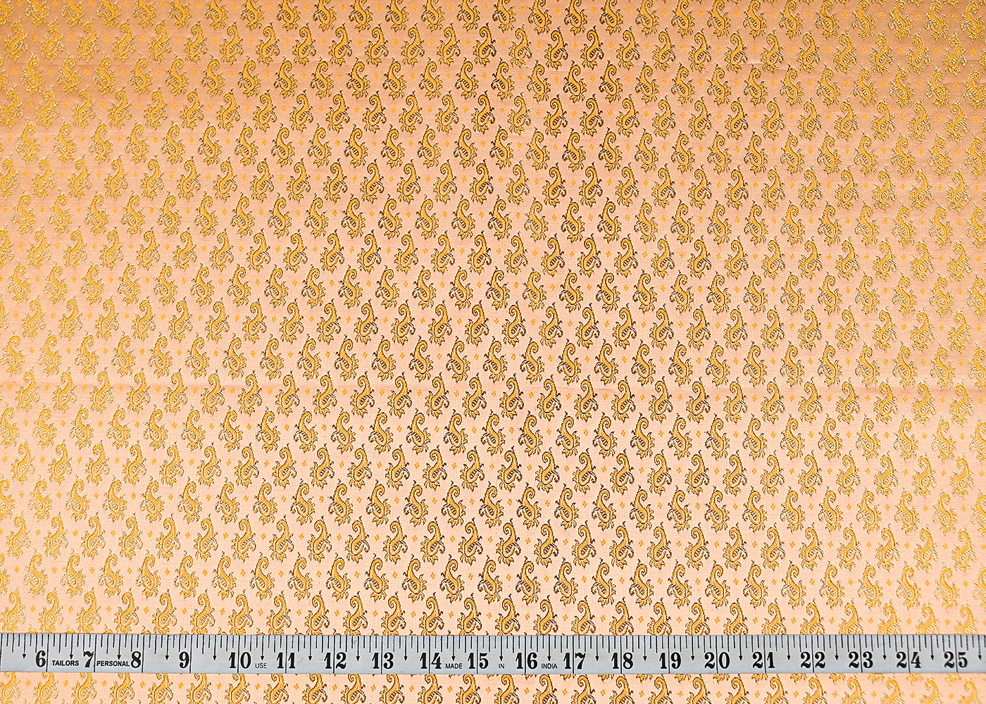 Peach-Banarasi-Brocade-Fabric-With-All-Over-Golden-Zari-Handloom-20799-measurement-view