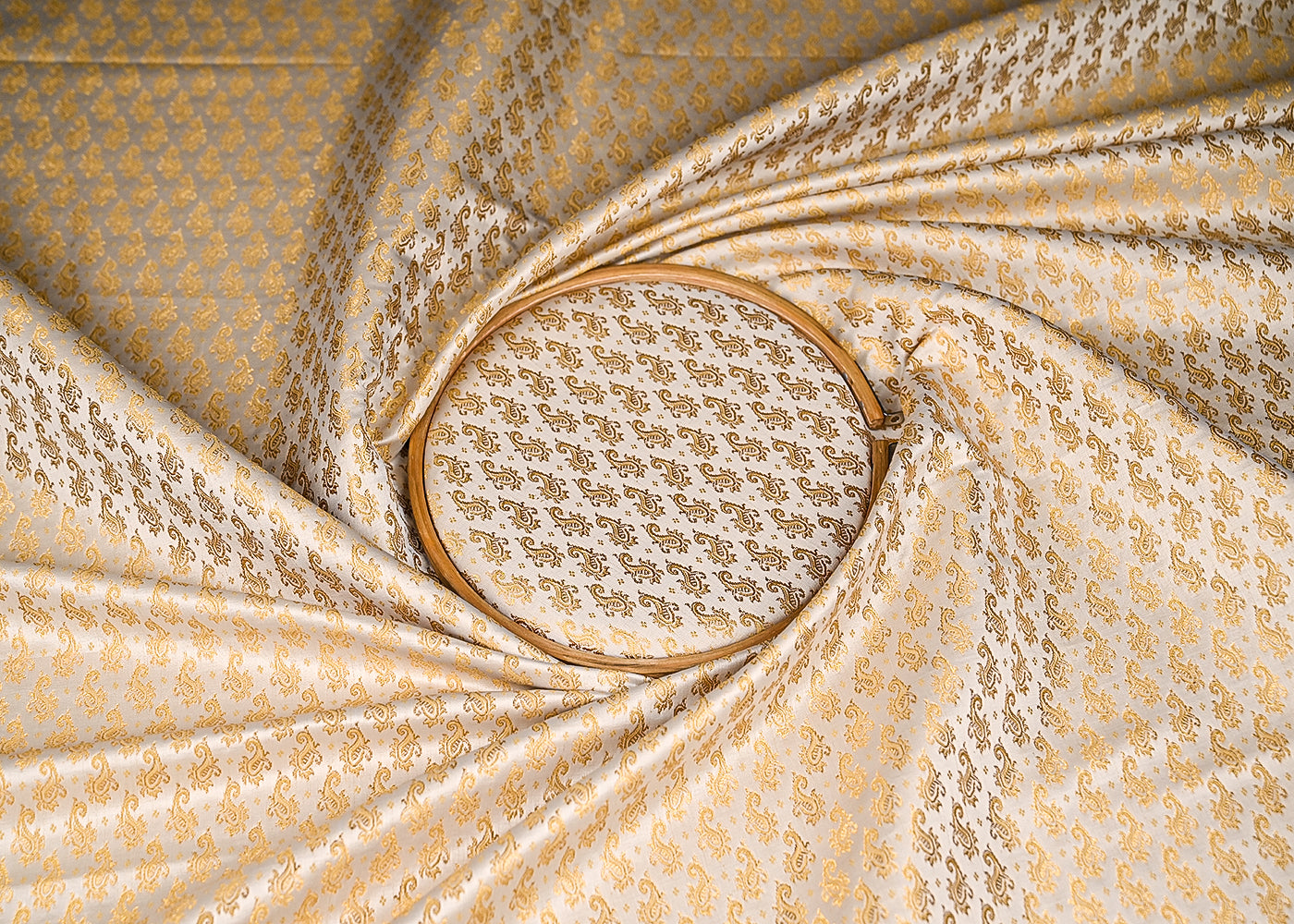 Ivory-Banarasi-Brocade-Fabric-With-All-Over-Golden-Zari-Handloom-20800-close-view