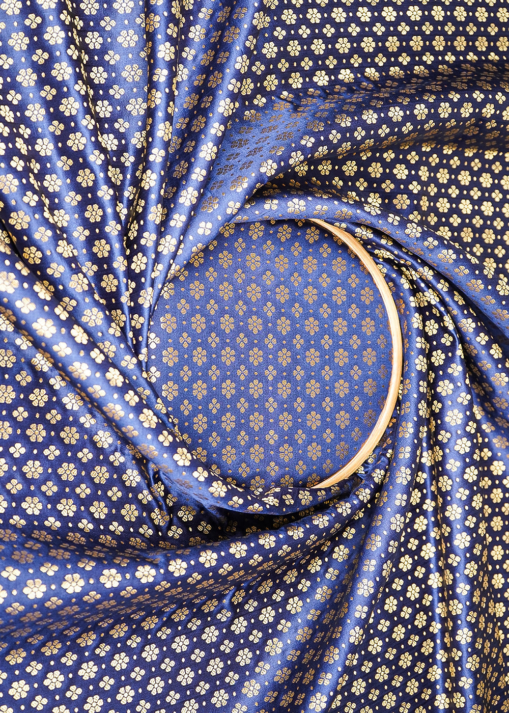 Navy-Blue-Banarasi-Brocade-Fabric-With-All-Over-Golden-Zari-Handloom-20815-close-view