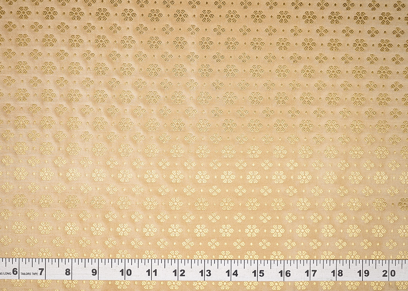 Light Golden Banarasi Brocade Fabric With All Over Golden Zari Handloom 20816