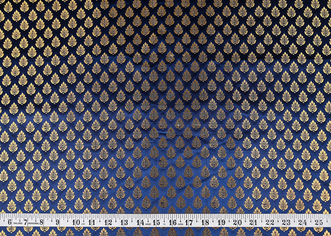 Navy-Blue-Banarasi-Brocade-Fabric-With-All-Over-Golden-Zari-Handloom-20823-measurement-view