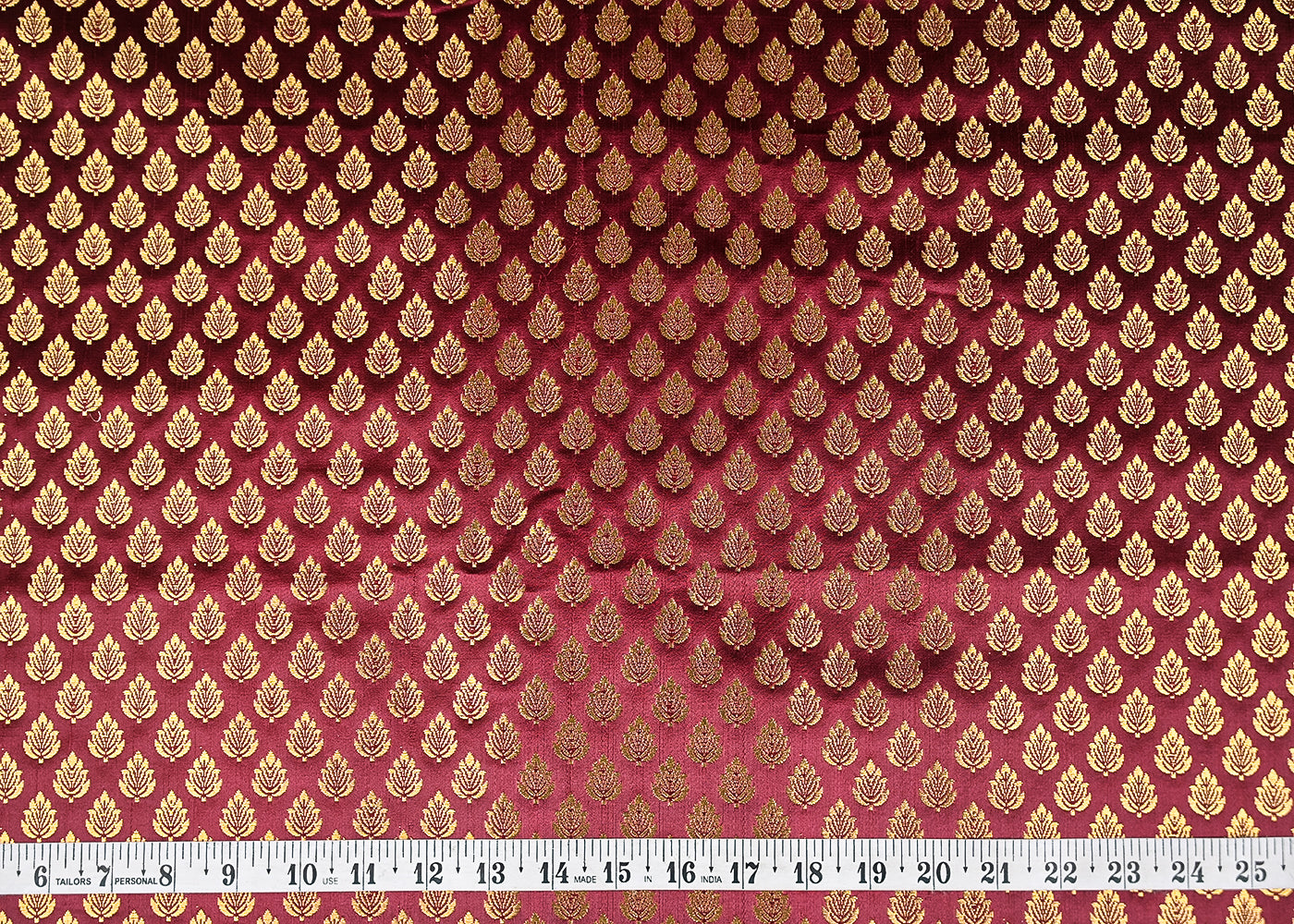 Maroon-Banarasi-Brocade-Fabric-With-All-Over-Golden-Zari-Handloom-20825-measurement-view