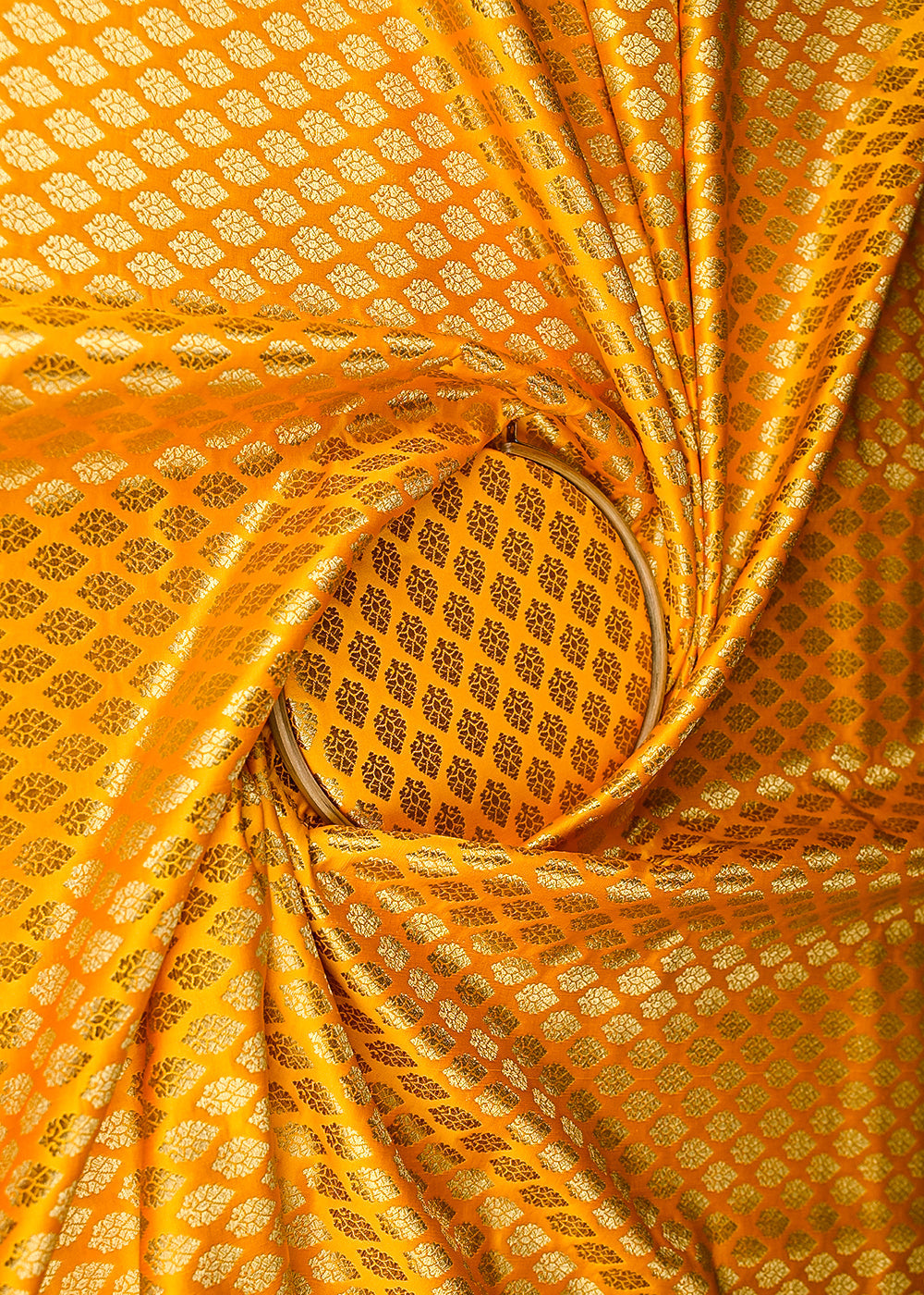 Mustard-Banarasi-Brocade-Fabric-With-All-Over-Golden-Zari-Handloom-20830-close-view