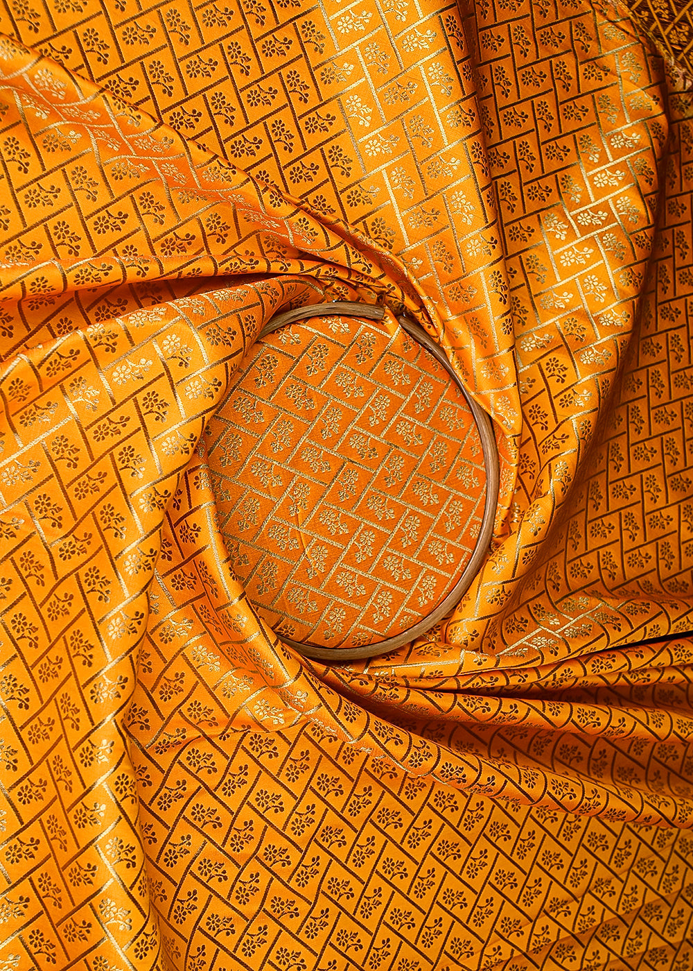 Mustard-Banarasi-Brocade-Fabric-With-All-Over-Golden-Zari-Handloom-20831-close-view