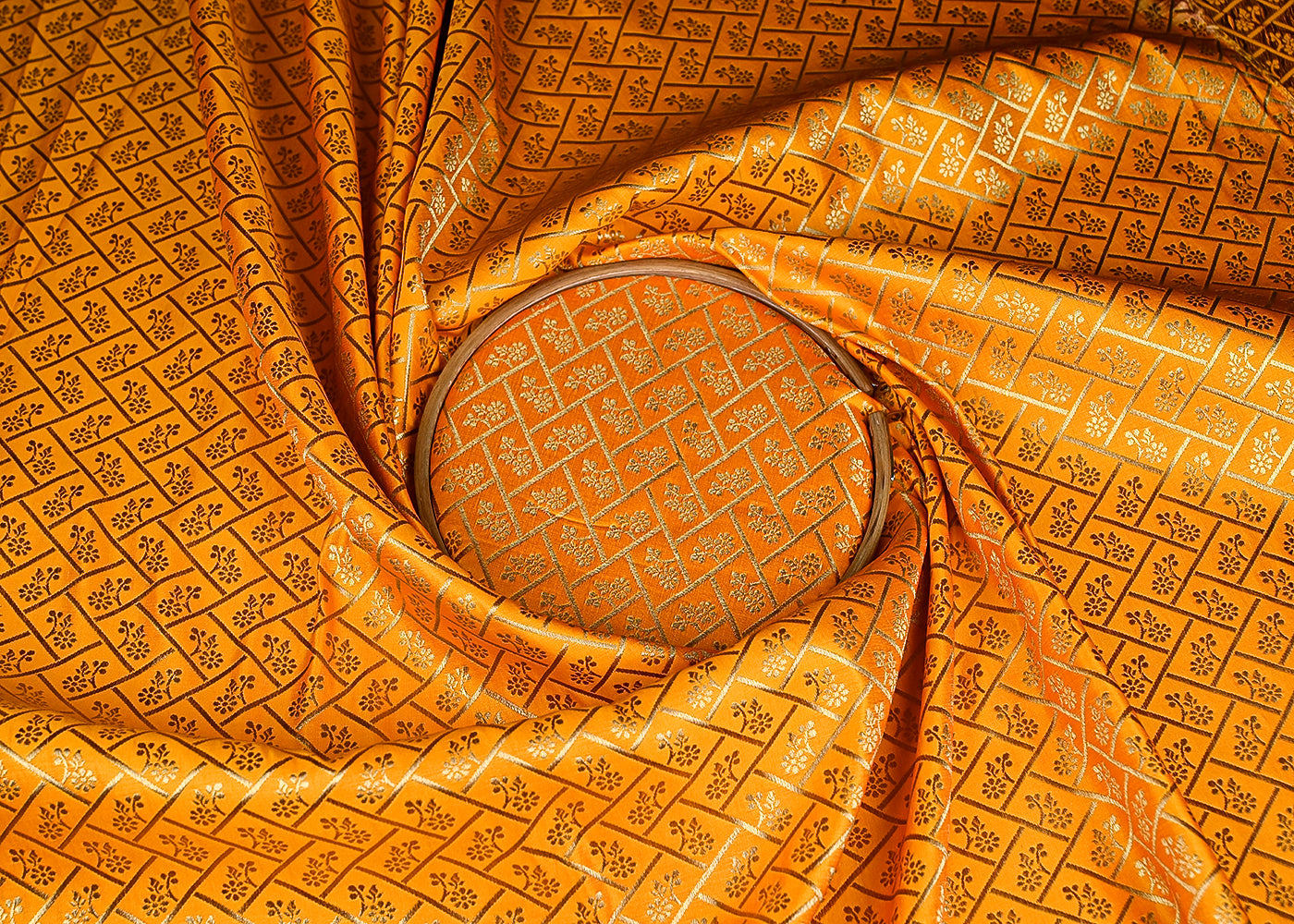 Mustard-Banarasi-Brocade-Fabric-With-All-Over-Golden-Zari-Handloom-20831-close-view