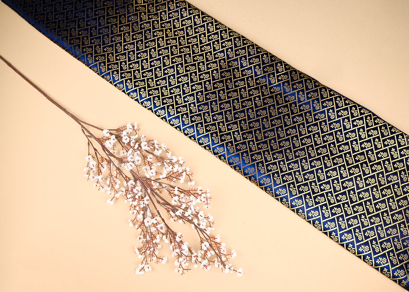 Navy-Blue-Banarasi-Brocade-Fabric-With-All-Over-Golden-Zari-Handloom-20836