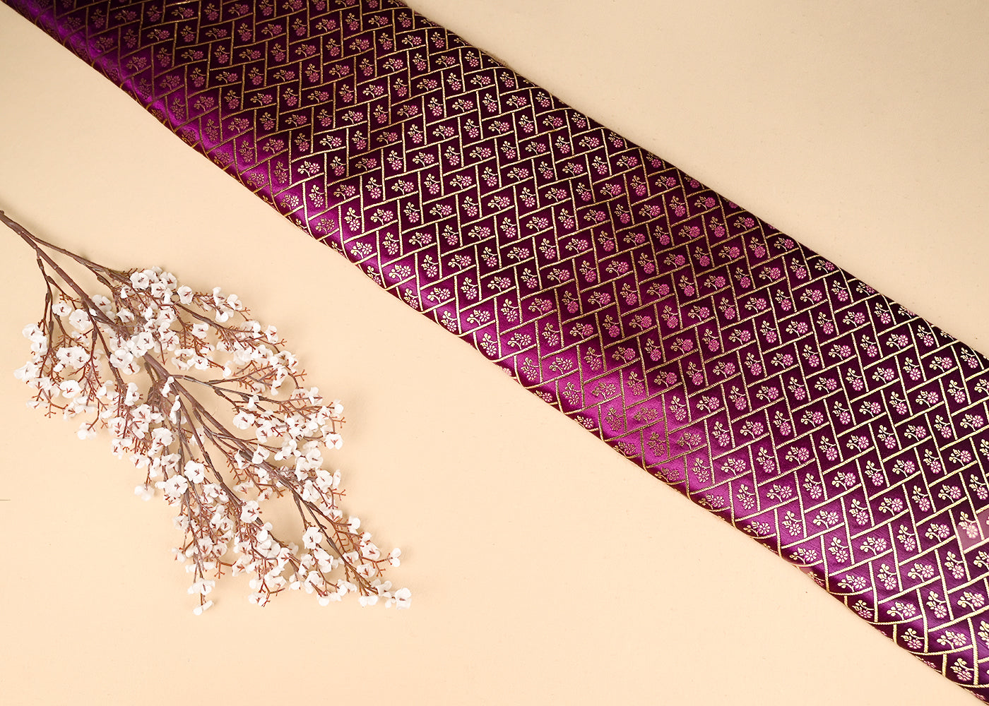 Purple-Banarasi-Brocade-Fabric-With-All-Over-Golden-Zari-Handloom-20839