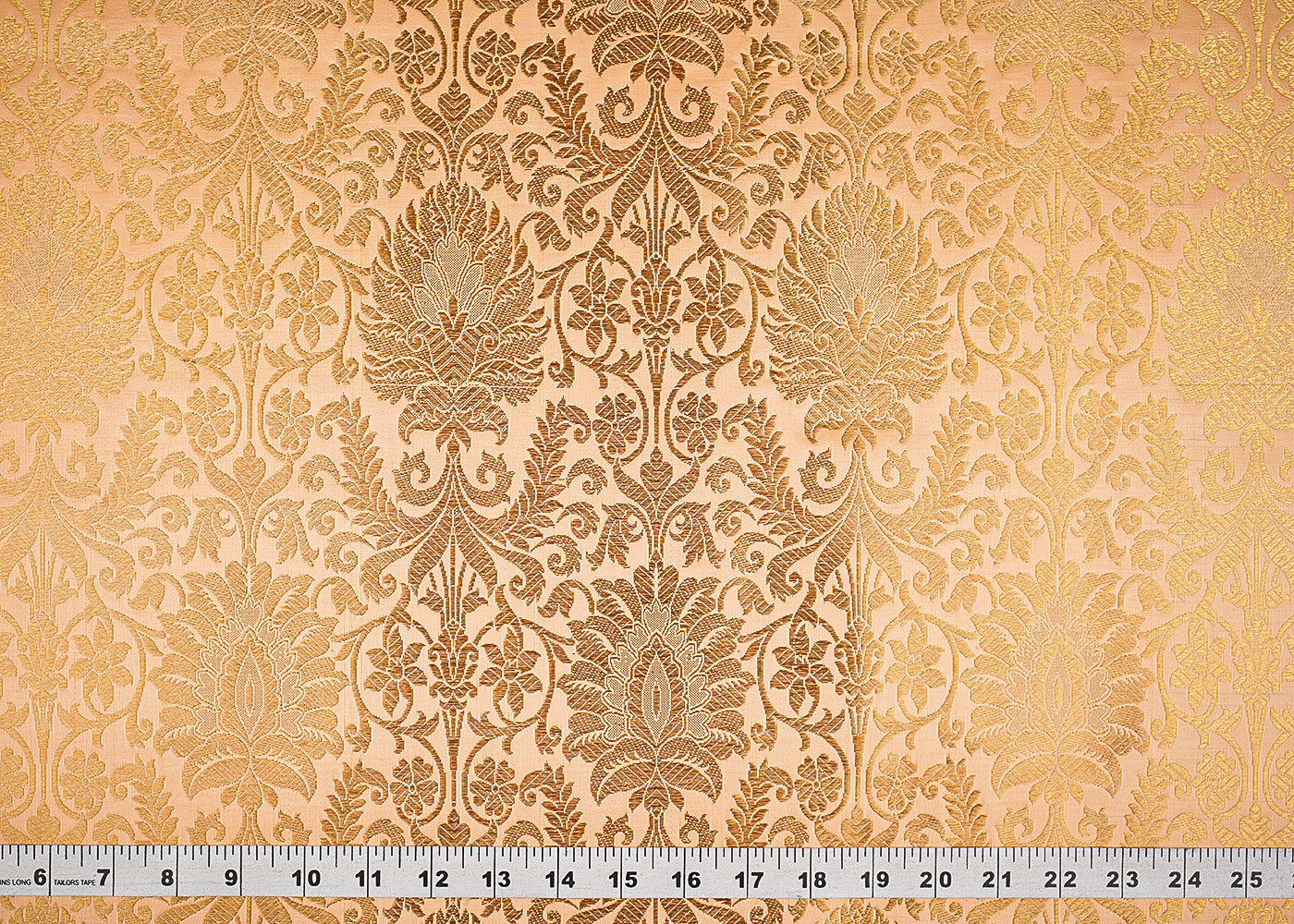 Peach-Banarasi-Brocade-Fabric-With-All-Over-Golden-Zari-Handloom-20846-measuremet-view